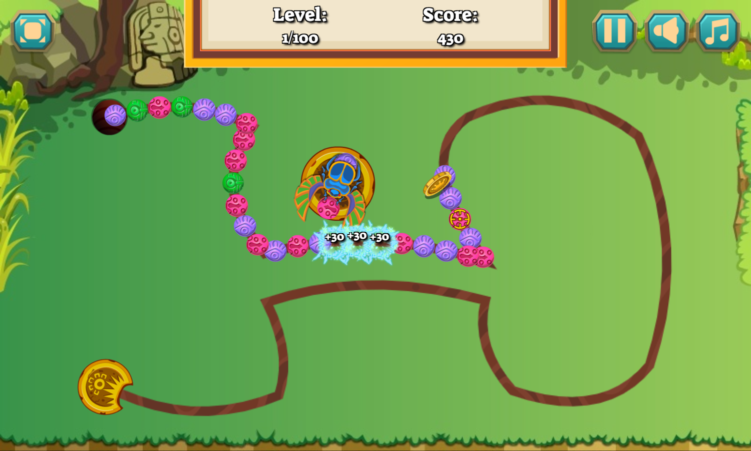 Zuma Legend Game Level Play Screenshot.