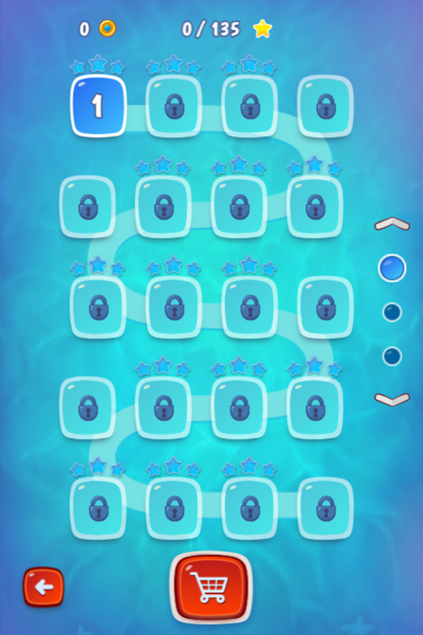 Zumba Ocean Game Level Select Screenshot.