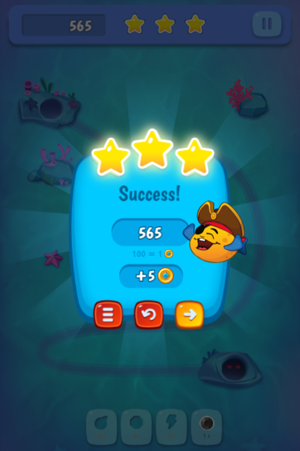 Zumba Ocean Game Level Success Screenshot.