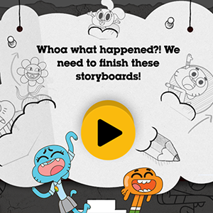 Amazing World of Gumball Storyboard Game.