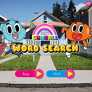 Amazing World of Gumball Word Search.
