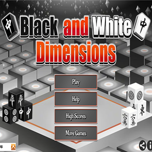 Black and White Dimensions Mahjong Game.