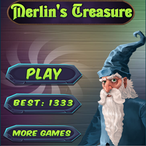 Merlin's Treasure Match 3 game.