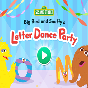 Sesame Street Big Bird and Snuffy's Letter Dance Party.